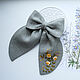 Bow Hairpin Flax Wormwood- Rose Embroidery, Hairpins, Fryazino,  Фото №1