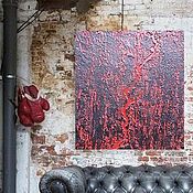 Картины и панно handmade. Livemaster - original item Abstract painting in red and black Brutal loft. Handmade.