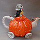 Pumpkin Kettle-carriage and seals. Journey. Teapots & Kettles. Mila. My Livemaster. Фото №6