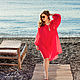Tunic made of Italian cambric in red. Pareos. Delicate Clothing Store (Daria). My Livemaster. Фото №4