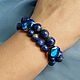 Bracelet made of lapis lazuli with crystals. Bead bracelet. Jewelry Elena. My Livemaster. Фото №4
