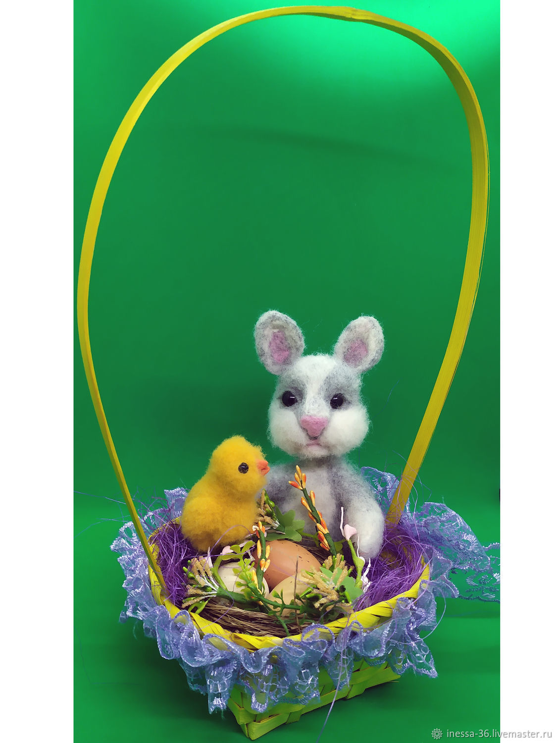 Пасхальный кролик в корзинке в интернет-магазине на Ярмарке Мастеров ...