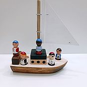 Куклы и игрушки handmade. Livemaster - original item Pirate ship wooden with pirates. Handmade.