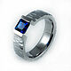 Ti 1003 textured titanium sapphire Ring, Rings, Moscow,  Фото №1