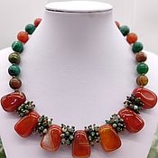 Украшения handmade. Livemaster - original item Melody in the forest necklace Natural Carnelian and agate. Handmade.