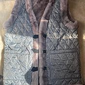 Мужская одежда handmade. Livemaster - original item Vest made of natural sheepskin with a raincoat. Handmade.