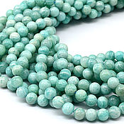 Материалы для творчества handmade. Livemaster - original item Copy of Amazonite 8 mm, smooth ball, natural stone beads. Handmade.