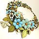 Order Waltz Sunny Turquoise. Necklace, flowers. Natural stones, leather. ms. Decorator. Livemaster. . Necklace Фото №3