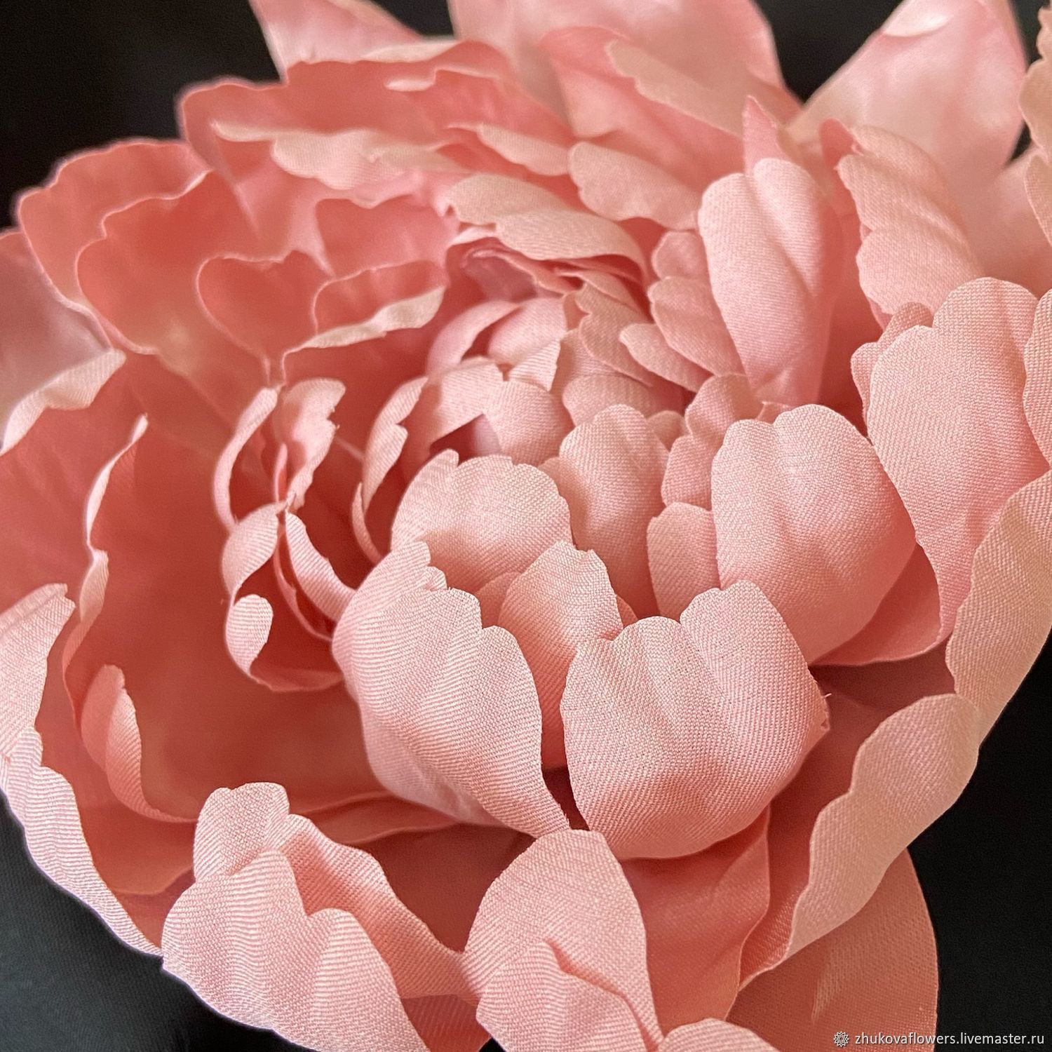 Брошь-цветок «Розовый пион» из ткани, Брошь-булавка, Королев,  Фото №1