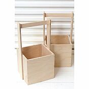 Для дома и интерьера handmade. Livemaster - original item Wooden Planter Box with Handles for Bouquet Gift Storage Set. Handmade.