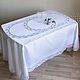 Tablecloth oval Cells-2 white, Tablecloths, St. Petersburg,  Фото №1
