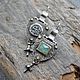Серьги серебро, латунь,  изумруд и монета. Серьги классические. Miss Tiffany jewelry (Леся). Ярмарка Мастеров.  Фото №4