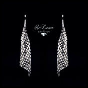 Silver earrings with Swarovski crystals Dark blue Swarovski earrings