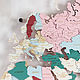 Карта мира Marshmallow настенный декор для дома. Карты мира. Интерьерные карты из дерева (cutwoodshop). Ярмарка Мастеров.  Фото №4