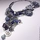 Evening in denim color. kit. Necklaces, three brooches. Jewelry Sets. ms. Decorator. My Livemaster. Фото №5