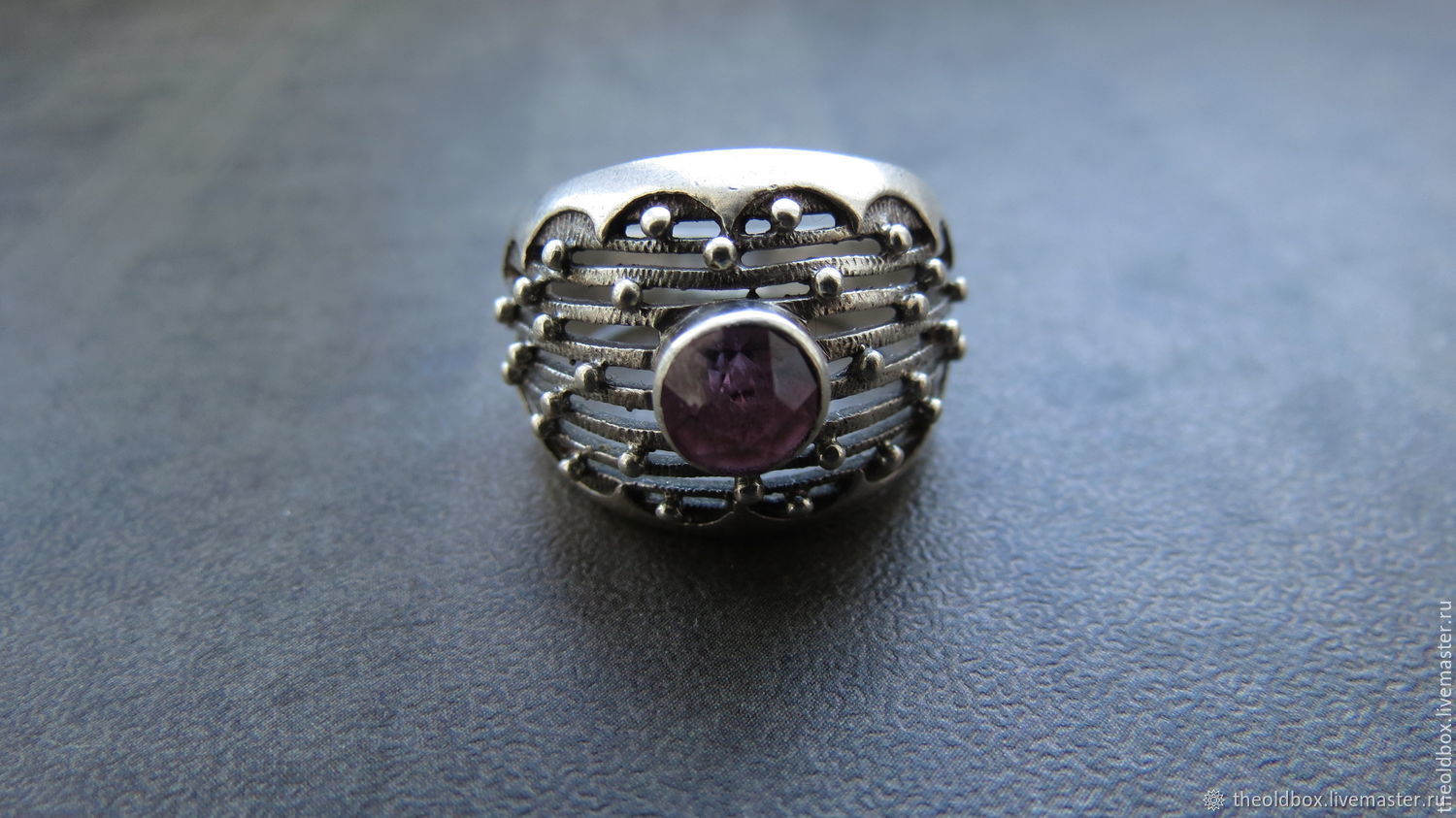 Кольцо серебро 875 пробы с рубином