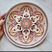 Plate decorative. Money mandala, author's painting