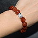 Natural Carnelian Bracelet made of natural stones, Bead bracelet, Moscow,  Фото №1