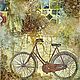 Picture Around the world on a bicycle, mix media, collage. Pictures. Natalia Gukova Mixed Media Art. Online shopping on My Livemaster.  Фото №2