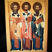Картины и панно handmade. Livemaster - original item Icon of the Three Saints. Handmade.