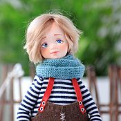 Куклы и игрушки handmade. Livemaster - original item Author`s doll boy Antosha with a dog. Handmade.