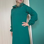 Одежда handmade. Livemaster - original item dresses: A dress made of a footer,,Emerald