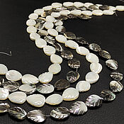 Материалы для творчества handmade. Livemaster - original item Pearl beads/shell black lip carved sheet 16h12mm. Handmade.