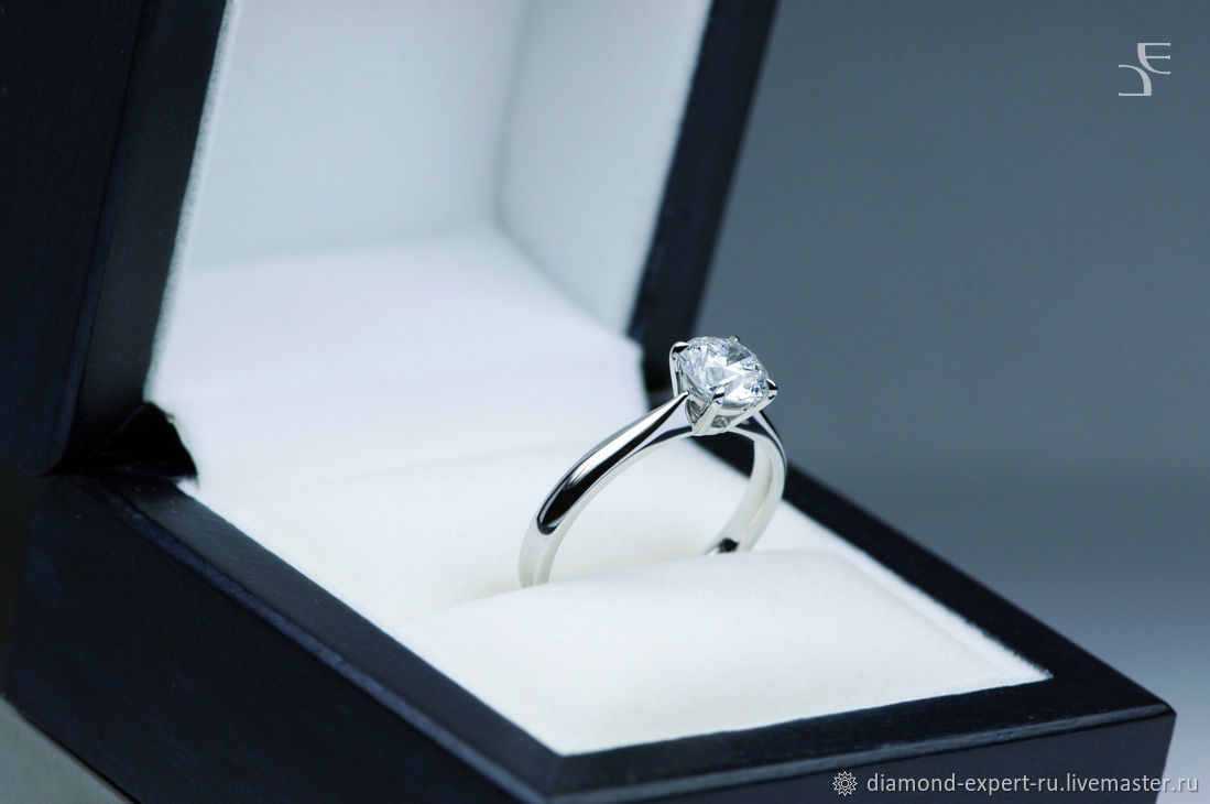 Кольцо с бриллиантом 1 карат для предложения в интернет-магазине Ярмарка Мастеров по цене 995000 ₽ – NB31WRU