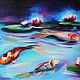 Oil painting on canvas 'Magic Koi fish' 35/50 cm. Pictures. Painting World of Marina Lesina. Online shopping on My Livemaster.  Фото №2