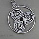 Triskele - Silver pendant with garnet, Celtic inspired, Wire work art. Pendants. Taniri Jewelry. Online shopping on My Livemaster.  Фото №2