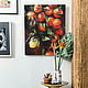 Tangerines and lemon, oil painting on canvas, still life with fruit, Pictures, St. Petersburg,  Фото №1