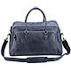 Leather travel bag 'Brooklyn' (blue crazy). Travel bag. Russian leather Guild. My Livemaster. Фото №6