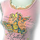 T-shirt pink Butterfly Volumetric decor Hand embroidery beads rhinestones, T-shirts, Bryansk,  Фото №1