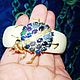 Order Bracelet 'may beetle' with black opals, Stingray leather. SELENA. Livemaster. . Cuff bracelet Фото №3