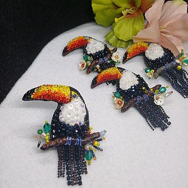 Украшения ручной работы. Ярмарка Мастеров - ручная работа Брошь "Тукан". Handmade.