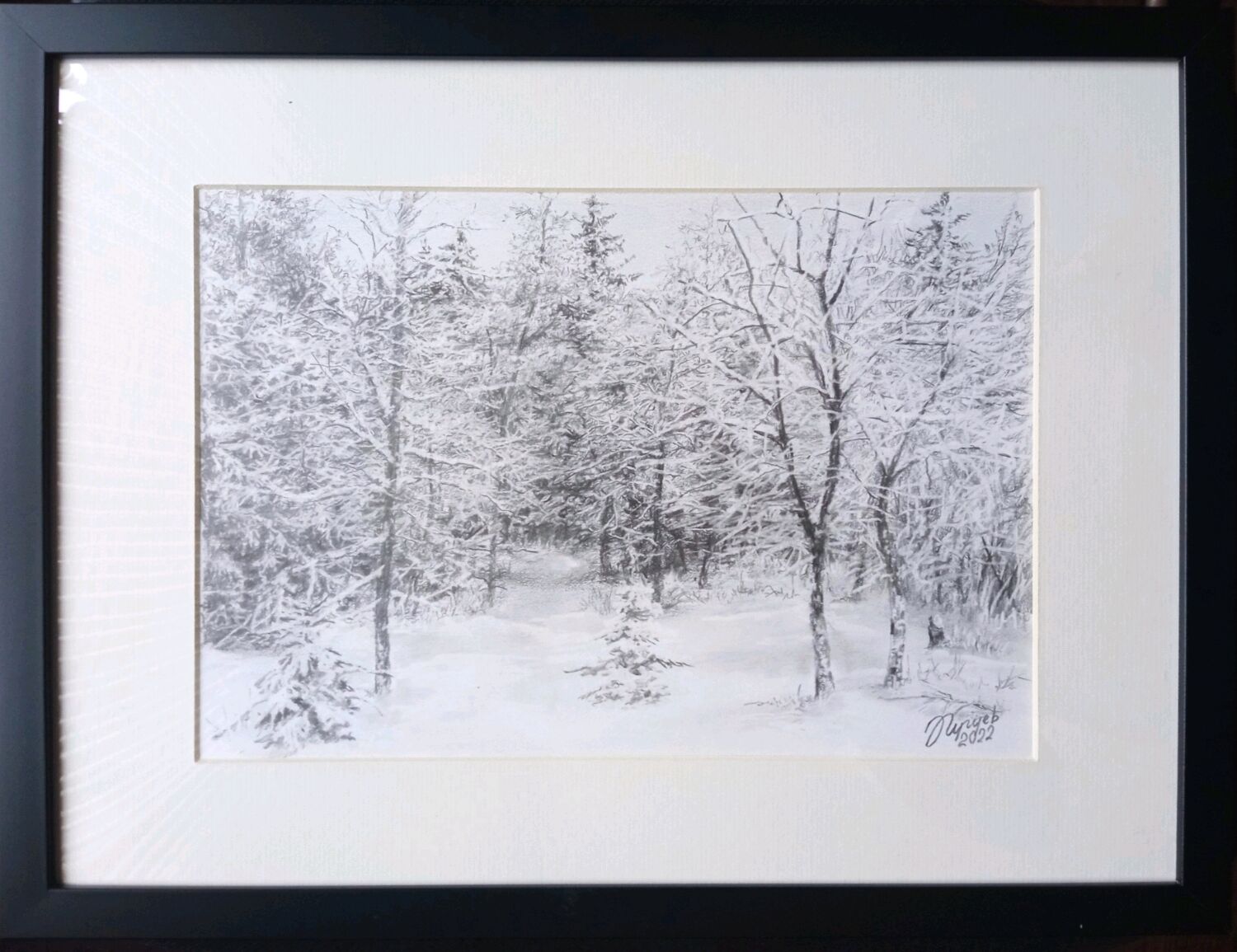 Авторская картина "Зима", 2022 г., графика, Картины, Таганрог,  Фото №1