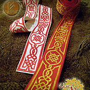Русский стиль handmade. Livemaster - original item The belt is embroidered with linen 