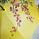 Order Cane umbrella bright yellow with painted roses and lupins. UmbrellaFineArt. Livemaster. . Umbrellas Фото №3