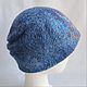 Beanie women's double felted hat. Blue. Caps. Zhanna. My Livemaster. Фото №5