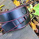 Men's belt, black with red stitching, original. Straps. Marik Leather Craft. My Livemaster. Фото №4