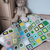 Работы для детей, handmade. Livemaster - original item Children`s Plaid Granny Crochet multicolored Cotton. Handmade.