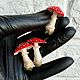 Fly agaric made of polymer clay mini mushrooms doll miniature for toys. Miniature plants and flowers. KOTOMKA_NV kukolnaya miniatyura 1:12. Интернет-магазин Ярмарка Мастеров.  Фото №2