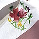 Льняное полотенце с вышивкойVilleroy & Boch Mariefleur -1. Полотенца. ot Natalis. Ярмарка Мастеров.  Фото №4