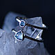 Double silver ring with a Topaz Sky, Rings, Moscow,  Фото №1