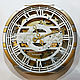 Large wall clock with rotating gears gold, Watch, Ivanovo,  Фото №1