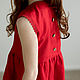 Red linen dress for Molly girl. Childrens Dress. molinialife. My Livemaster. Фото №4