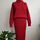 Burgundy knitted suit, Suits, Moscow,  Фото №1