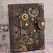 Канцелярские товары handmade. Livemaster - original item Steampunk Diary Blank notebook A6 "Threads of time". Handmade.