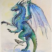Картины и панно handmade. Livemaster - original item Dancing dragon. Watercolor. Handmade.