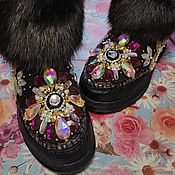 Обувь ручной работы handmade. Livemaster - original item Ugg boots felted embroidered with rhinestones. Handmade.